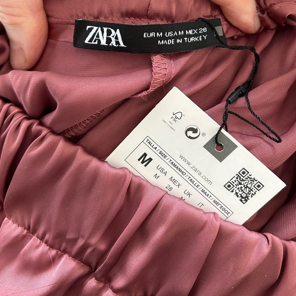 Zara pleated deep rose maxi skirt medium - Picture 6 of 6